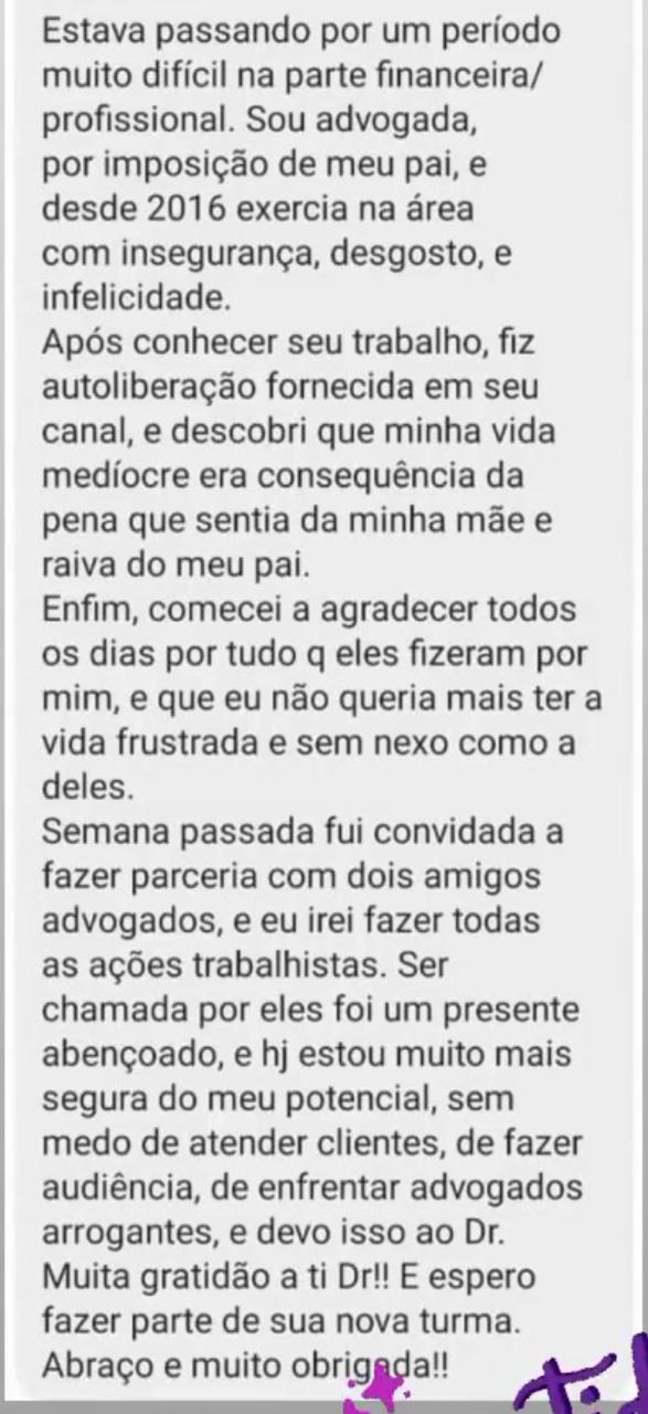 Depoimento de cliente 15 sobre a sessão com Dr. Dhin