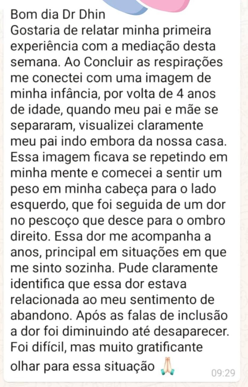 Depoimento de cliente 18 sobre a sessão com Dr. Dhin